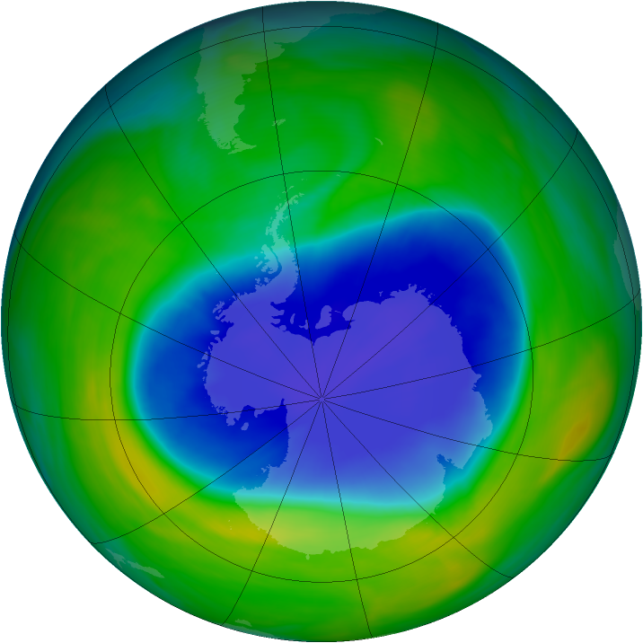 Antarctic ozone map for 10 November 2004